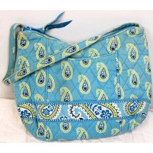 Vera Bradley Bermuda Blue Shoulder Bag Purse Small Pocket Zipper